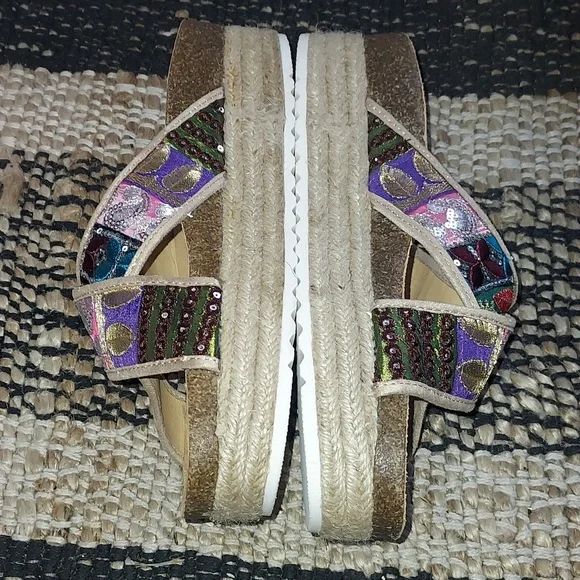 G.H. Bass & Co sequin platform sandals - Picture 3 of 9